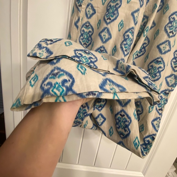 NWOT Willi Smith Aztec Boho Wide Leg Linen Pant - Picture 9 of 12